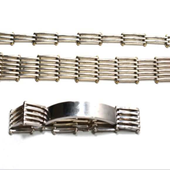 Tiffany & Co Gatelink  Bracelet 18K Gold & Sterling Silver Rare - Picture 6 of 6